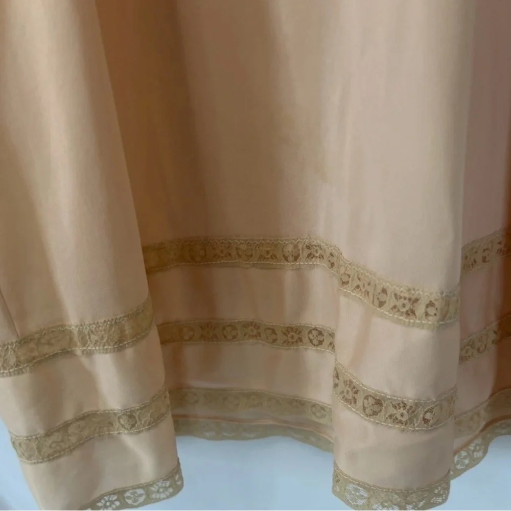 VTG Slip Dress Beige Lace JCPenney Size 34/12 Lingerie Loungewear Lace Trim